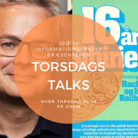 Illustration med teksten "Jødisk Informationcenter præsenterer Torsdags Talk"